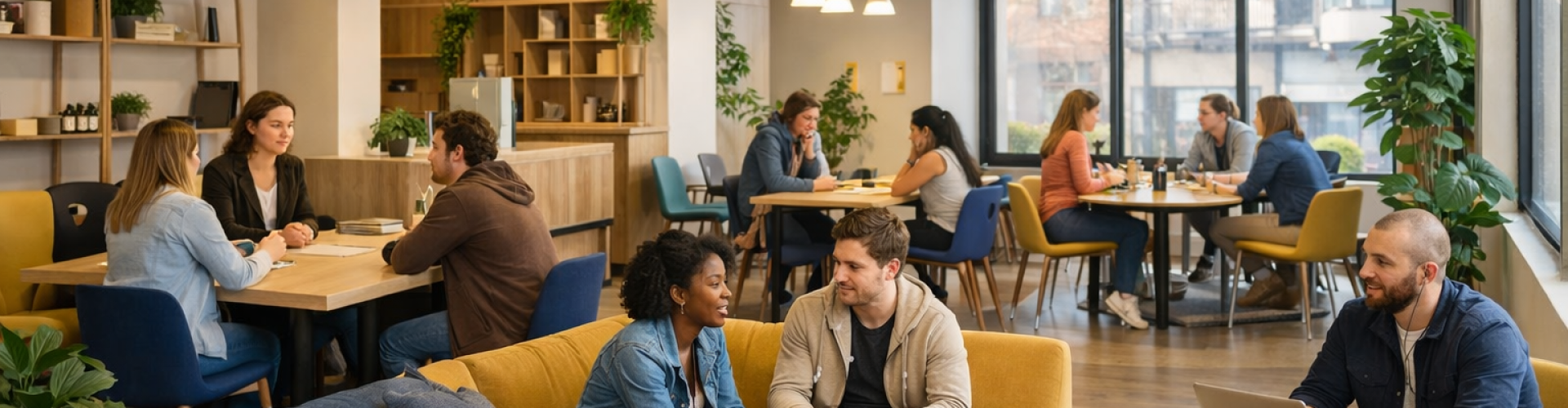 Espace jeune avec café et coworking